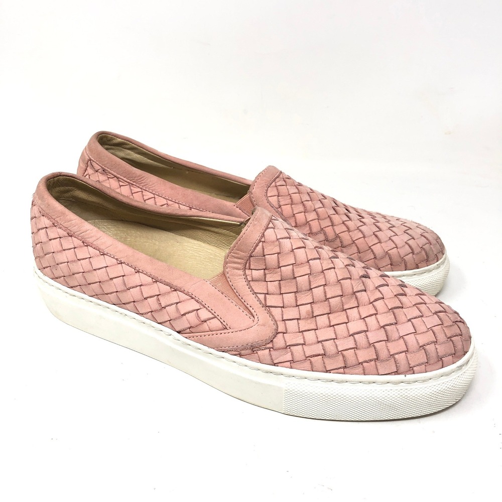 M Gemi Womens 40 The Cerchio Woven Leather Slip On Sneakers Pink Loafer